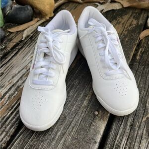Reebok White Sneakers Sz 6 EU 36 Athletic Womens Shoes Exercise Vintage 80s 90s